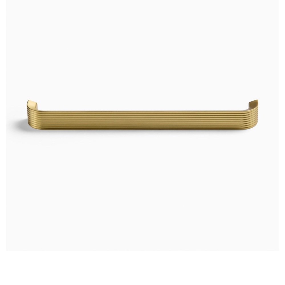 West Elm Reeded Drawer Hardware 8" Pull Antique Brass Set of 4